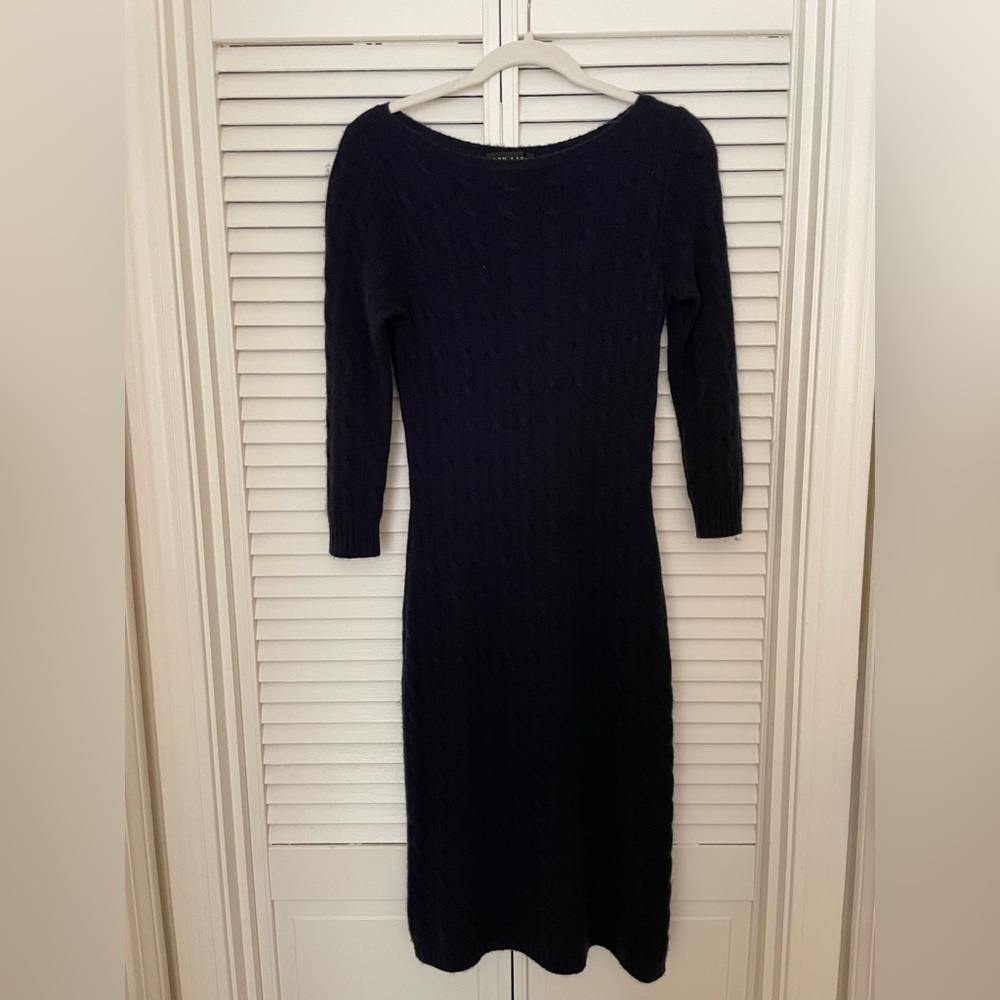 Ralph Lauren Navy Knit Sweater Dress - size Medium